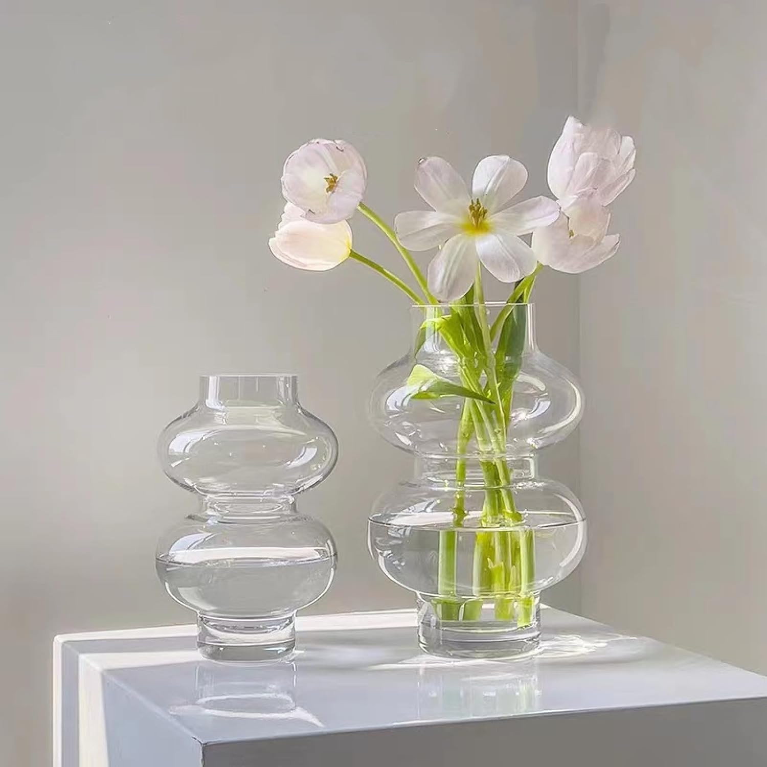 Hydroponic Flower Vase, Modern Dried Flower Glass Vase,Clear Unique Flower Vase for Centerpieces ... | Amazon (US)