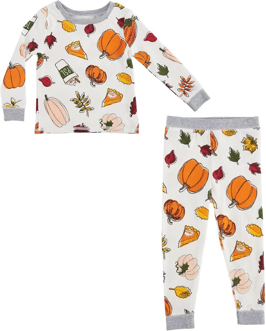 Mud Pie Kids Children's Unisex Pumpkin Spice Pajama Set, Multi | Amazon (US)