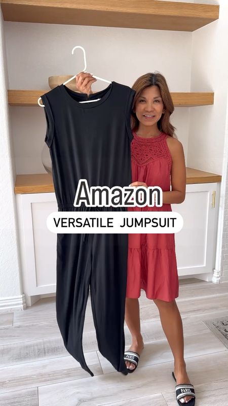 Versatile, great quality jumpsuit, also great for work or WFH outfit with the right accessories.
Jumpsuit in small fits tts. 
Dress at beginning of reel in small.
First outfit for travel: denim jacket in small; New Balance sneakers fits tts. Favorite Amazon personal airport bag and luggage(silver) all linked. 
Second jumpsuit outfit for date night: heels/sandals fit tts, Clutch bag is linked.
Third outfit for vacation: sandals fit tts. straw hat, straw bag, sunnies all linked.
Amazon find, target find, Target style, vacation outfit, vacation style, airport outfit, travel outfit, travel style, workwear, work from home outfit, casual outfit, spring outfit, summer outfit, what to pack for Europe trip, resort wear. 


#LTKfindsunder50 #LTKVideo #LTKtravel