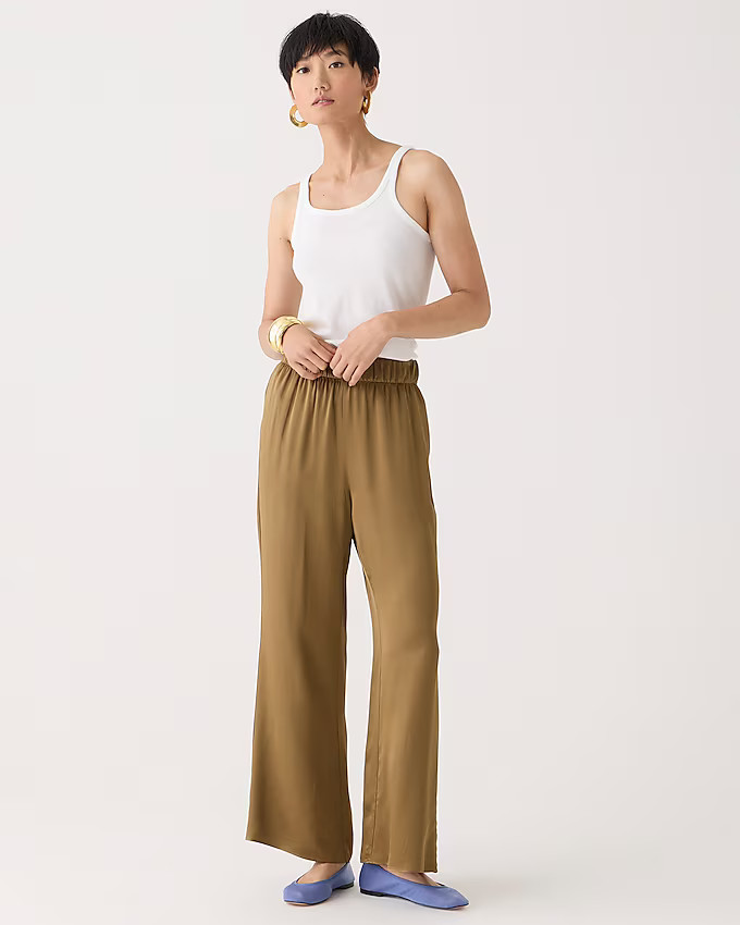 Astrid wide-leg pant in luster crepe | J. Crew US