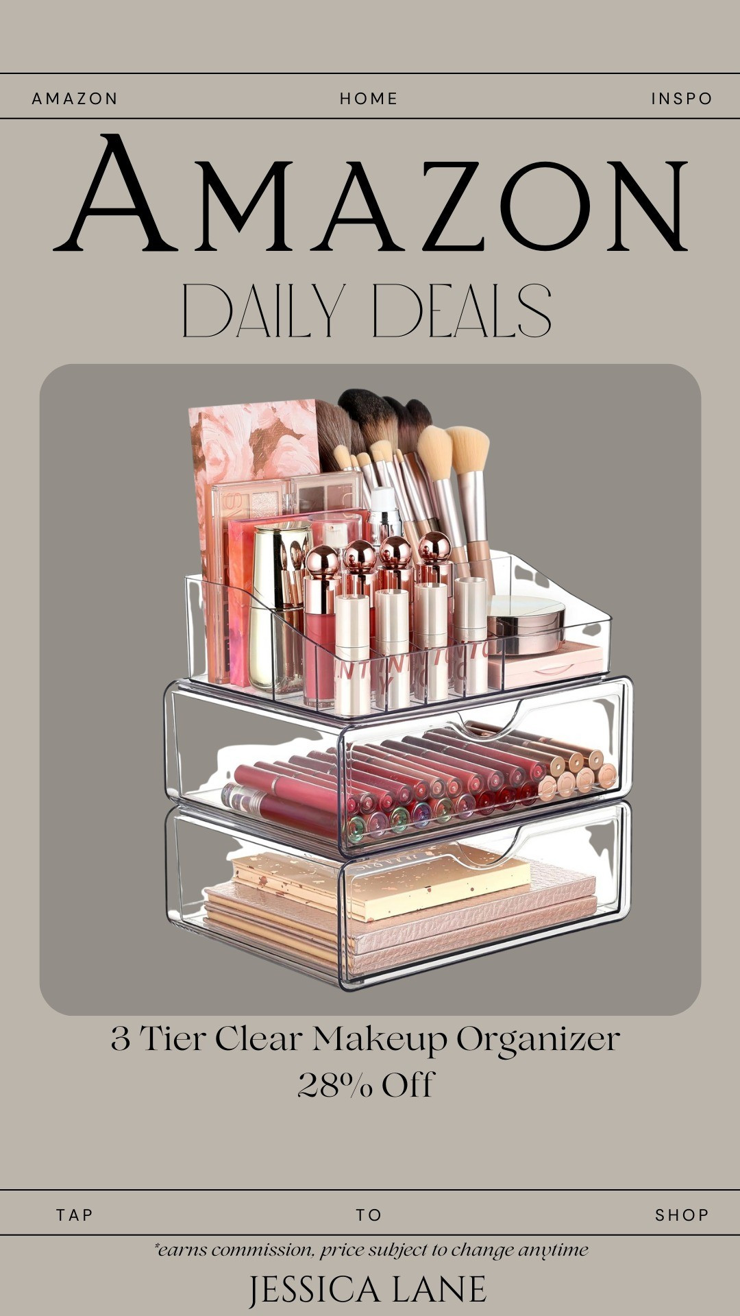 Three-tier clear makeup countertop organizerMaximize your vanity space with this sleek three-tier clear makeup organizer. Perfect for keeping all your everyday beauty essentials neat and easy to find. #OrganizationGoals #VanitySetup

#LTKSaleAlert #LTKHome #LTKBeauty