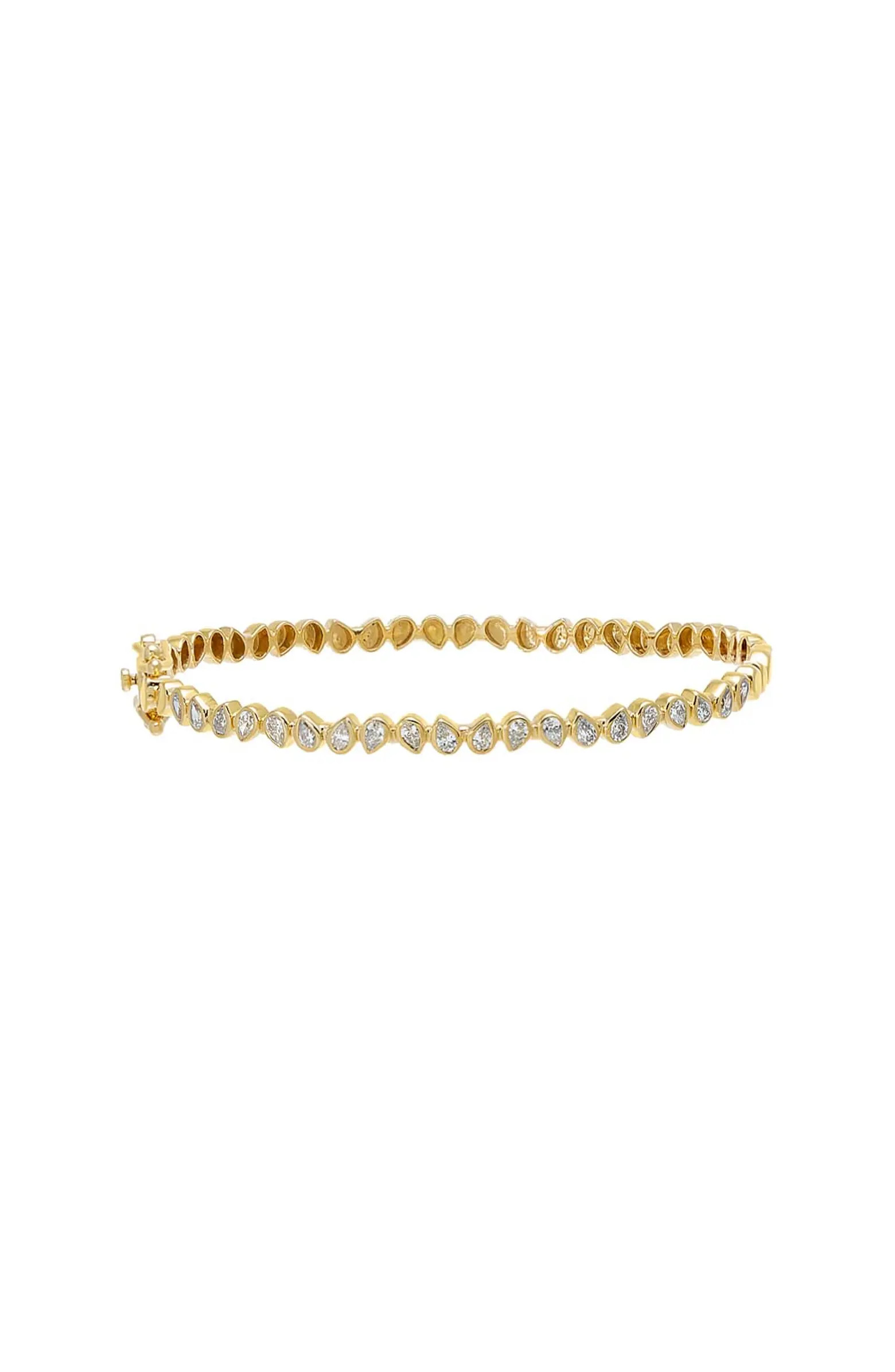 Lab Grown Diamond Multi Pear Bezel Bangle 14K | Nordstrom