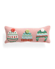8x20 Christmas Hats Hooked Pillow | Marshalls