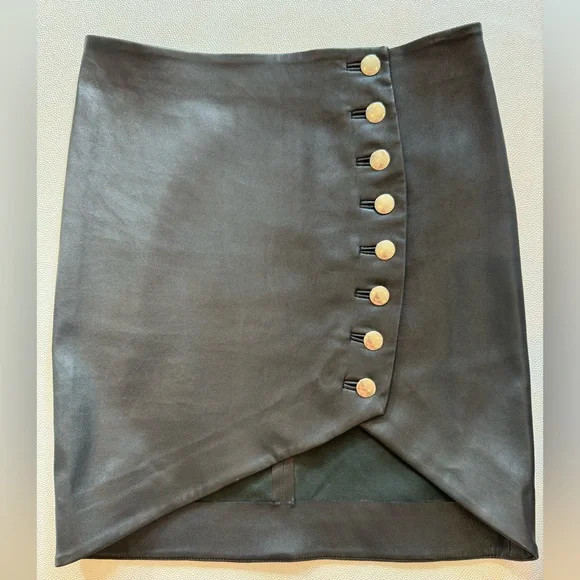 IRO leather mini skirt with silver button detailing on the side | Poshmark