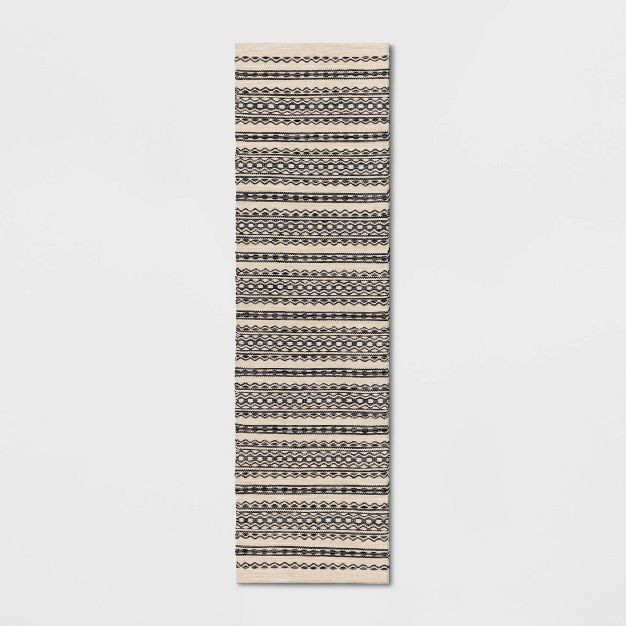 Norwalk Washable Striped Rug Black/Tan - Threshold™ | Target