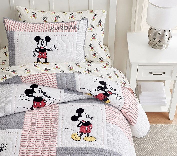 Disney Mickey Mouse Patchwork Quilt & Shams | Pottery Barn Kids
