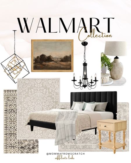 Walmart home decor, high end look for less, modern cottage design. area rug, my Texas house decor, upholstered bed, lamp, artwork, chandelier, better homes and garden. 

#LTKFind #LTKstyletip #LTKhome