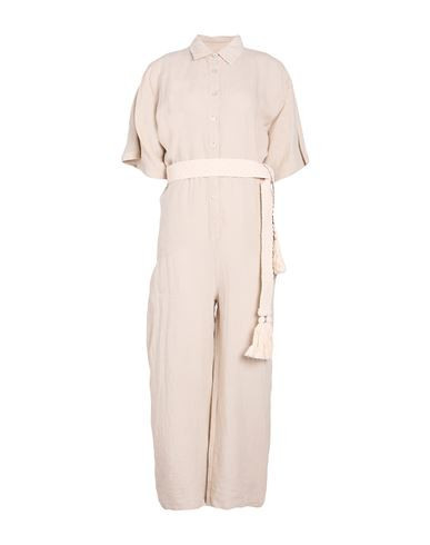 120% Lino Woman Jumpsuit Beige Size 4 Linen | YOOX (US)