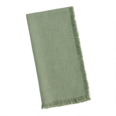 Cotton Slub Napkins With Fringe Set Of 4 | World Market