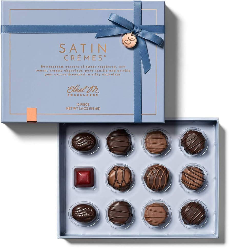 Ethel M Chocolates Premium Satin Crèmes Collection Chocolate Gift Box, Milk & Dark Chocolate Can... | Amazon (US)