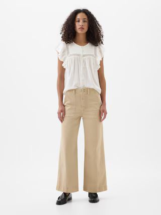 High Rise Wide-Leg Crop Jeans | Gap Factory