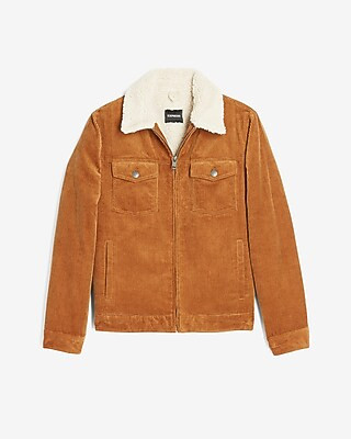 Sherpa Lined Corduroy Trucker Jacket | Express