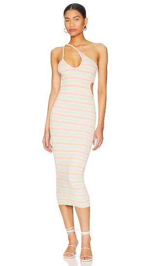 Nadira Cut Out Midi Knit Dress | Pastel Stripe Dress | Striped Dress | Pink And Orange Dress | Revolve Clothing (Global)
