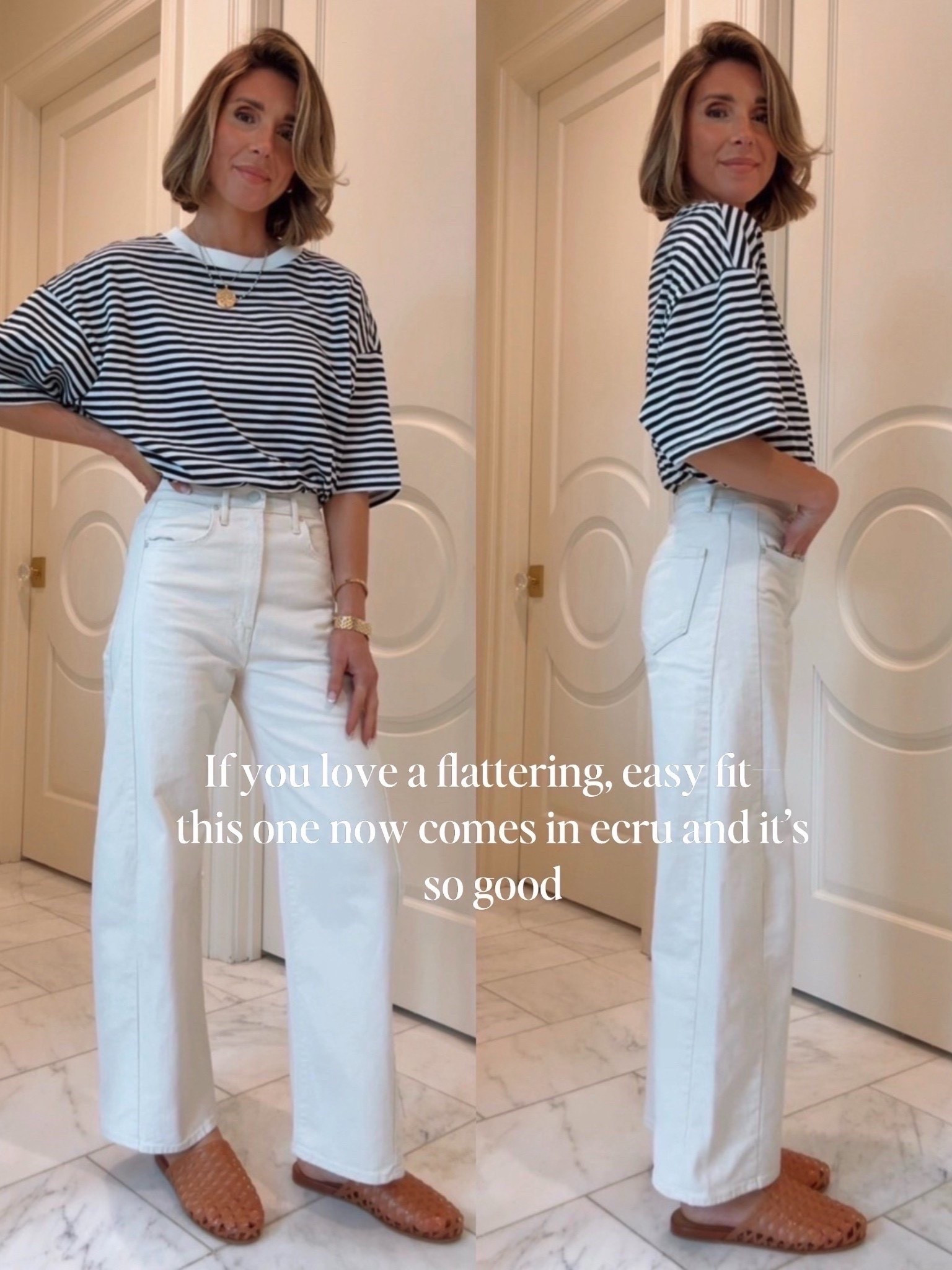 Love these barrel leg jeans by mother.