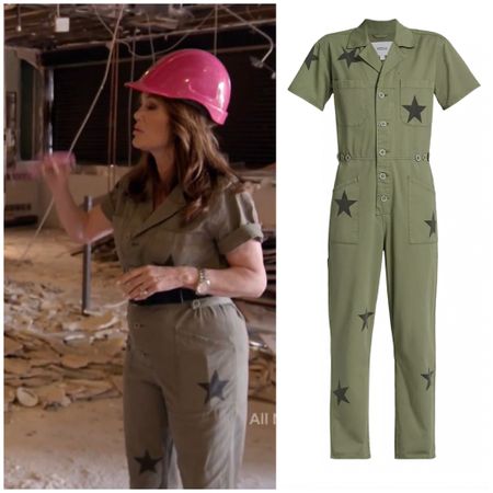 Lisa Vanderpump’s Army Green Star Print Jumpsuit