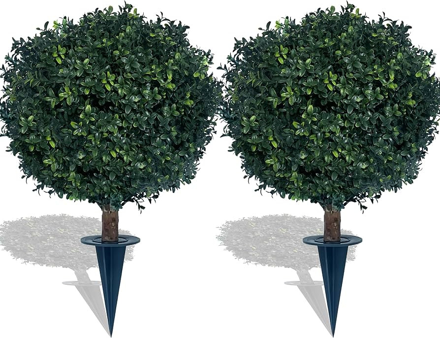 Artificial Boxwood Ball Bush 27" Tree UV Resistance Rated with Spike. Easy to Push in The Ground.... | Amazon (US)