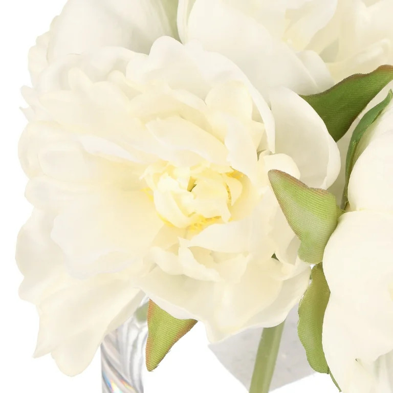 Better Homes & Gardens 7" Real Touch Faux White Peonies Flowers with Illusion Water - Walmart.com | Walmart (US)