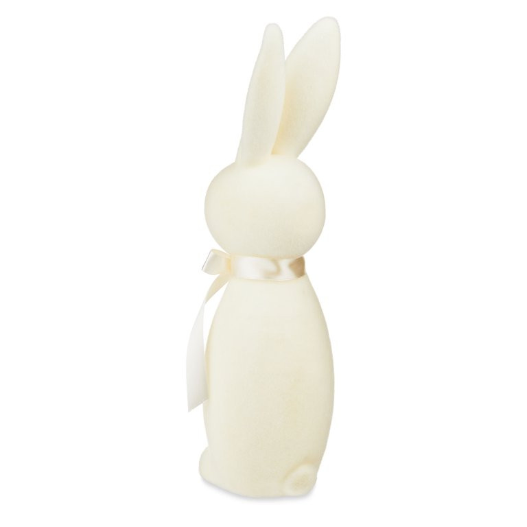 Easter Flocked Bunny Decor, Cream, 16 Inch, by Way To Celebrate - Walmart.com | Walmart (US)