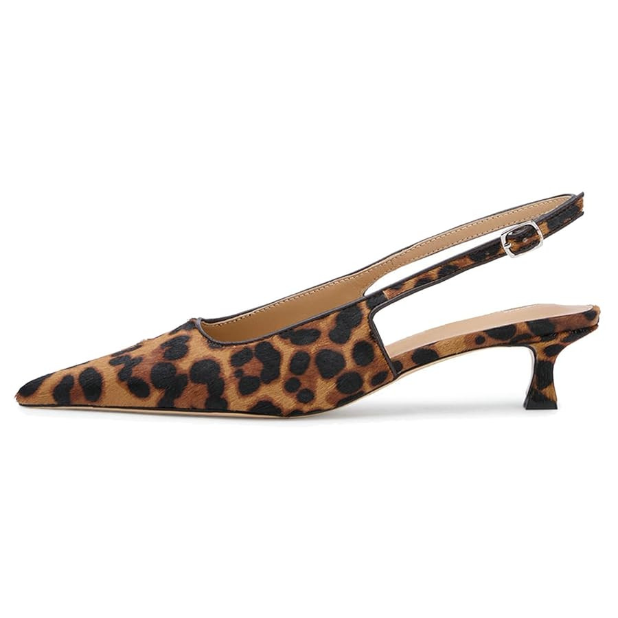 KysBloes Pointed Toe Slingback Kitten Heels for Women Low Heel Pointed Toe Pumps Formal Dress Sho... | Amazon (US)