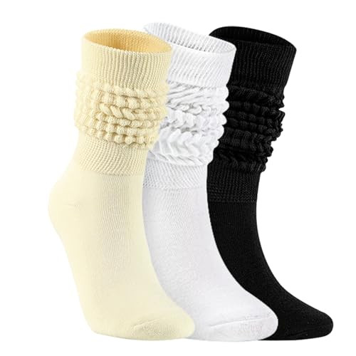 todaysunny Slouch Socks for Women - 3 Pack Soft Scrunch Socks, Warm Thick Knit, High Boot Socks | Amazon (US)