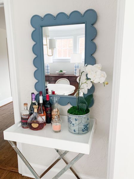 Blue and white planter 20% off with code THANKYOU20, scallop mirror, bar cart, blue and white home decor 

#LTKsalealert #LTKunder100 #LTKhome