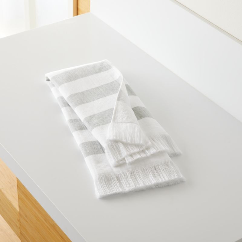 Cedros Grey Hammam Hand Towel + Reviews | Crate & Barrel | Crate & Barrel