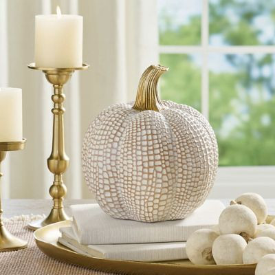 Textured Ivory Pumpkin | Grandin Road