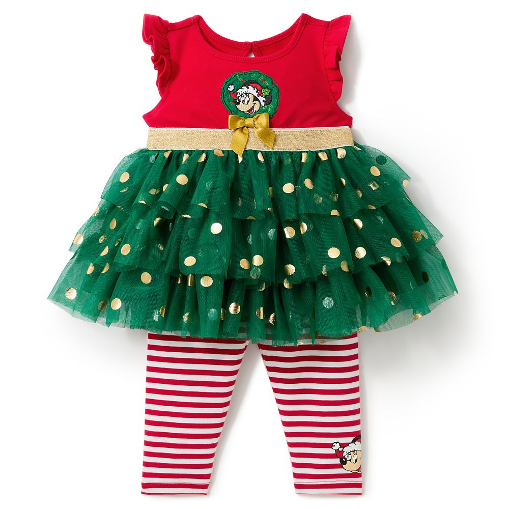 Santa Minnie Mouse Holiday Dress and Leggings Set for Baby | Disney Store