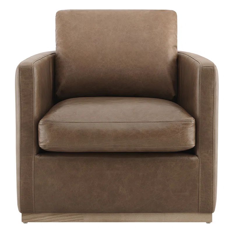 Bobbi Genuine Leather Swivel Armchair | Wayfair North America