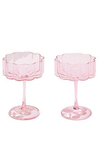 Wave Coupe Glasses Set of 2 in Pink | Revolve Clothing (Global)