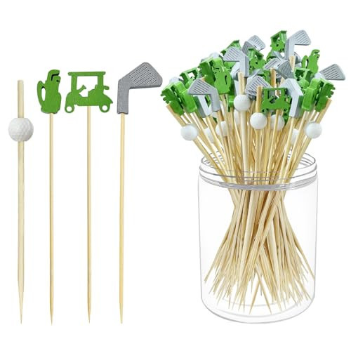 200Pcs Golf Cocktail Picks,4.7 Inch Golf Theme Decorative End Cocktail Skewers Sandwich Fruit Toothpicks for Appetizers Golf Catered Events Buffet Party Holiday Supplies | Amazon (US)