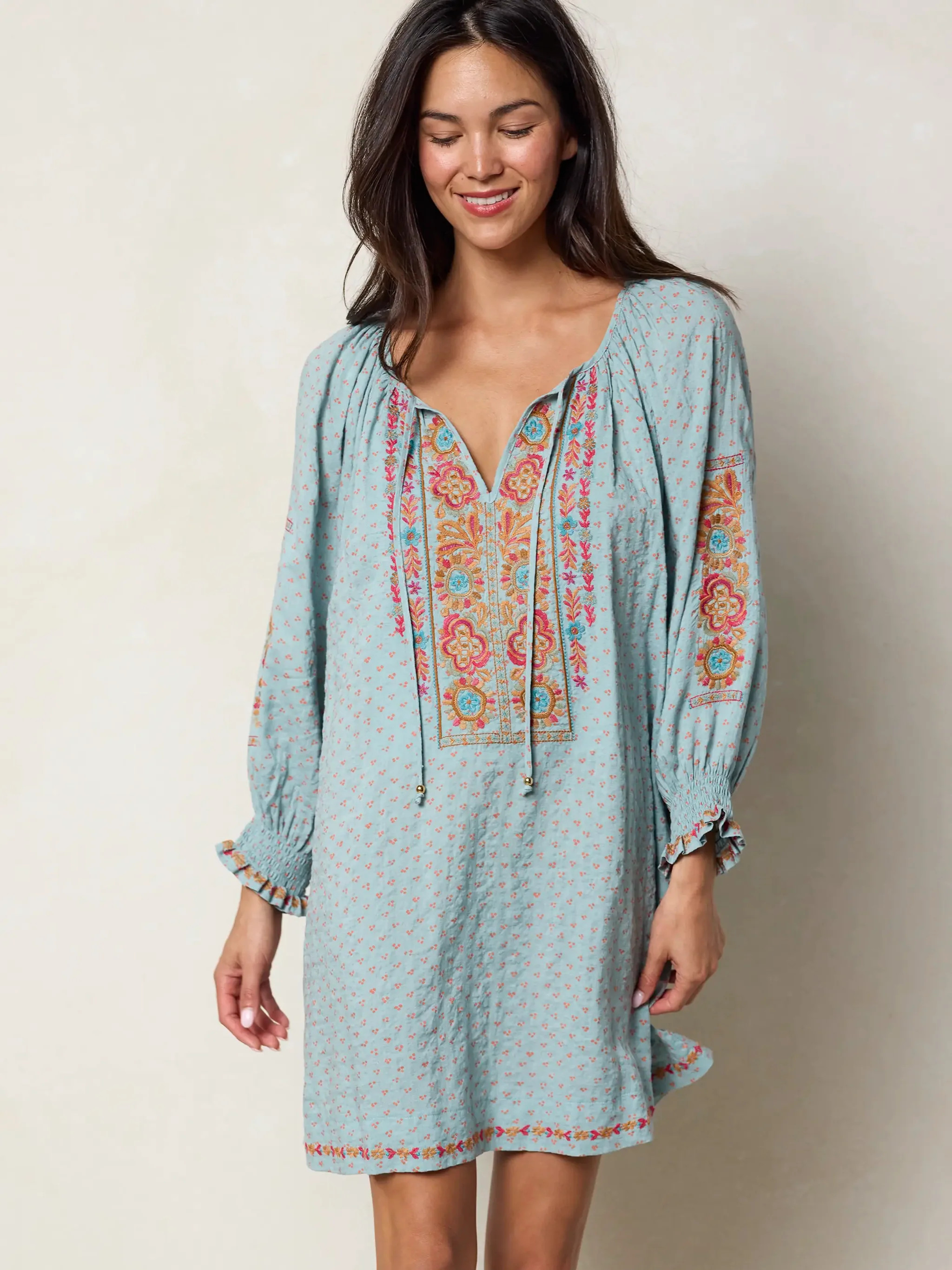 April Embroidered Mini Dress | Natural Life