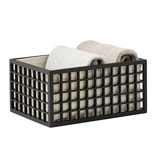 The Container Store® Shoji Bamboo Bin w/ Liners Ink Black | The Container Store