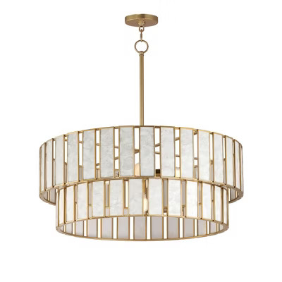 Maxim Lighting Miramar 6 - Light Chandelier in  Capiz/Natural Aged Brass | Target