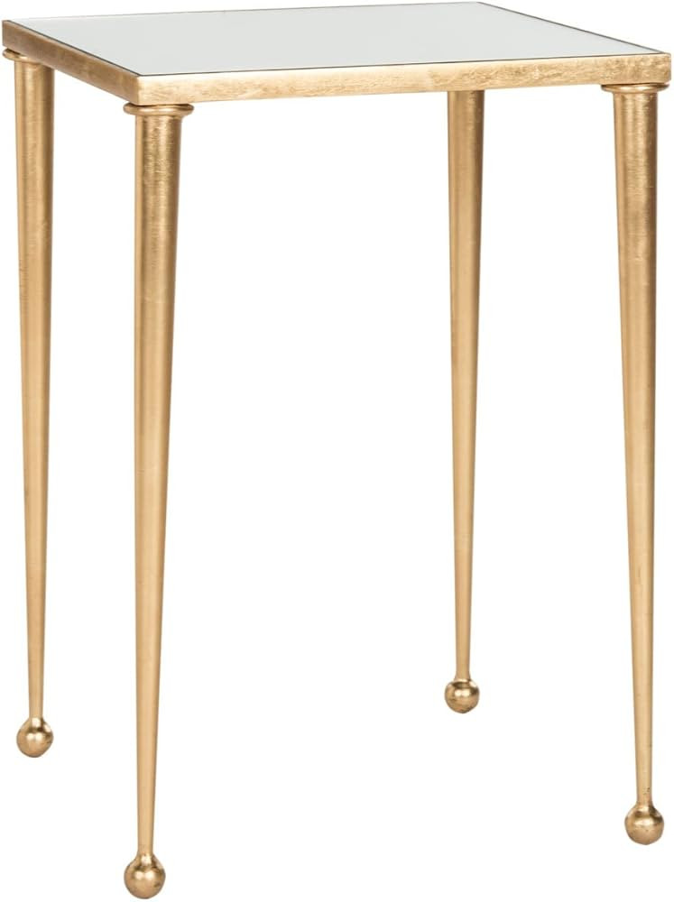 SAFAVIEH Home Collection Nyacko Mirror Top Gold Leaf End Table | Amazon (US)