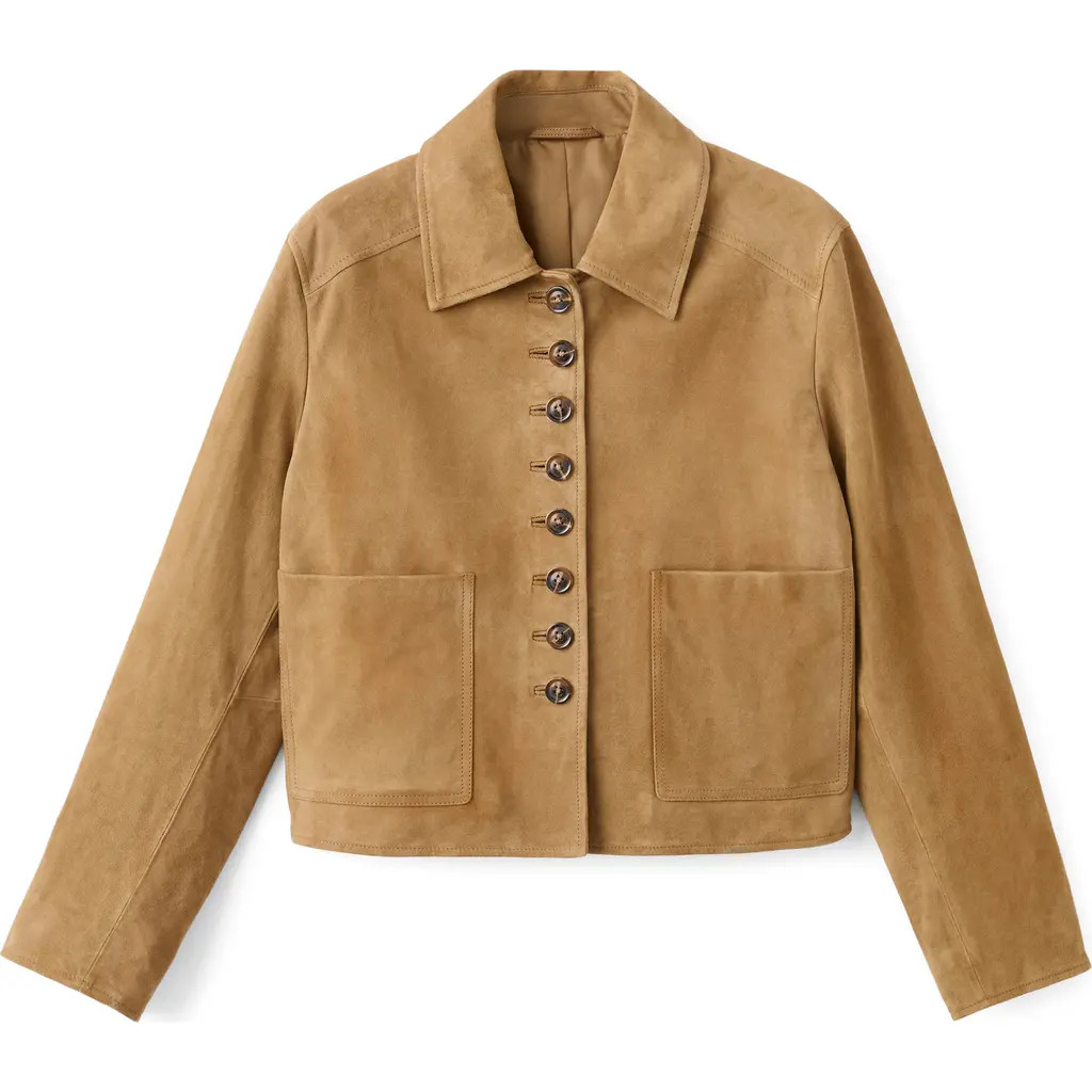 MANGO Suede Jacket in Ochre at Nordstrom, Size Small | Nordstrom