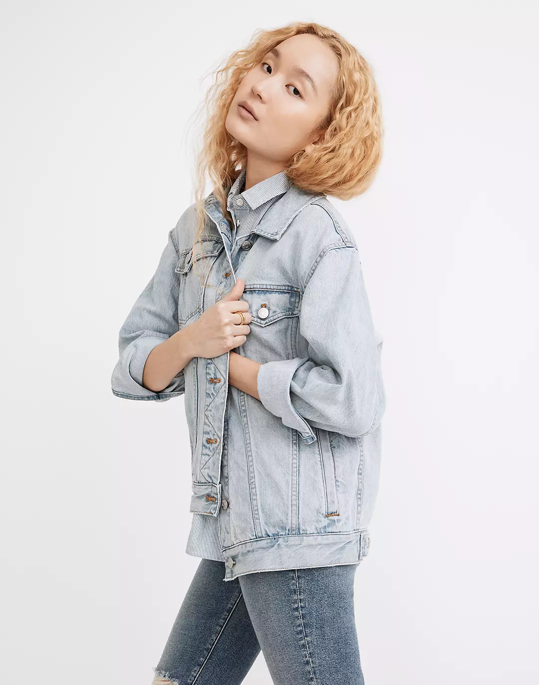 The Oversized Trucker Jean Jacket in Fitzgerald Wash | Madewell
