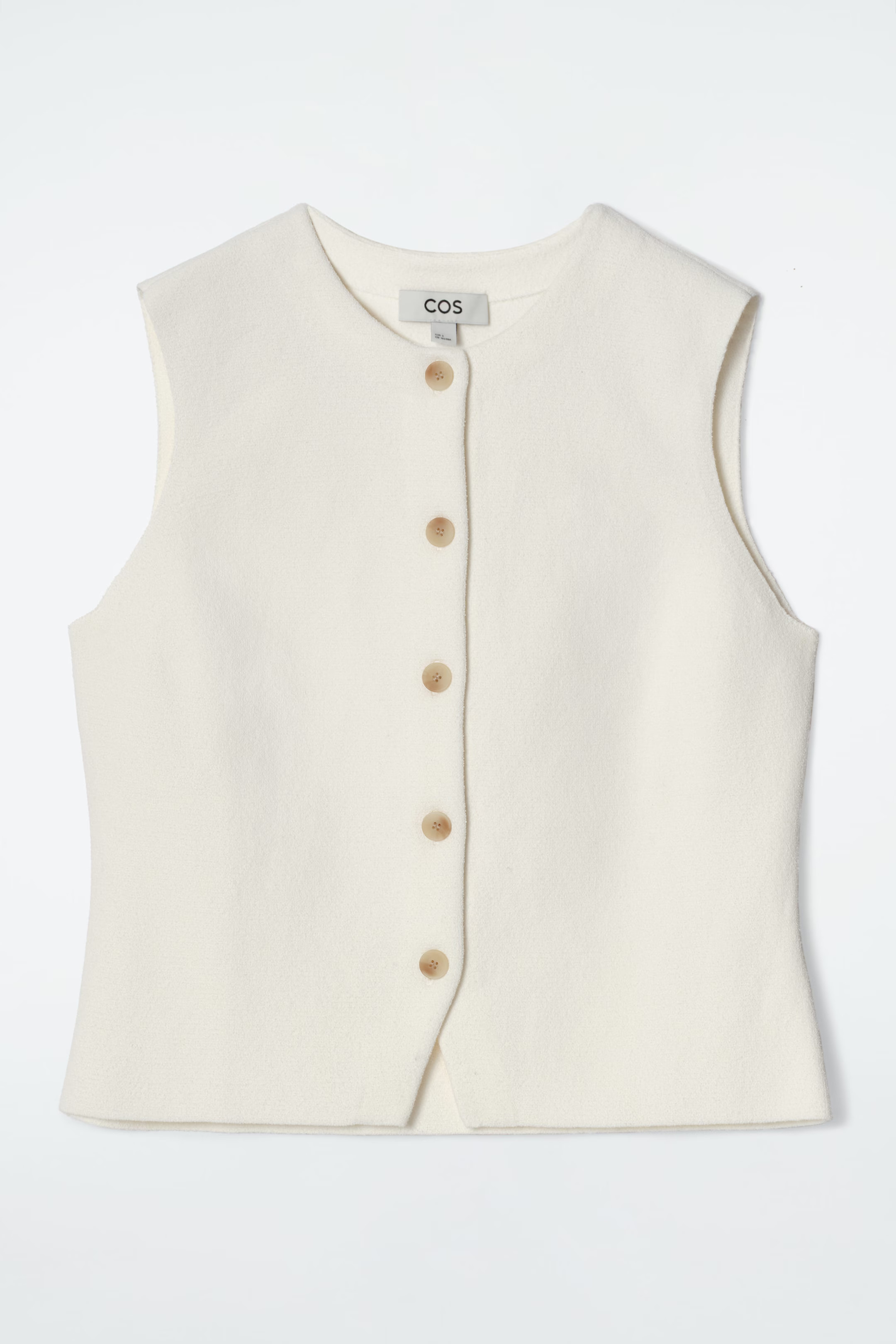 KNITTED COTTON WAISTCOAT - IVORY | COS | COS UK