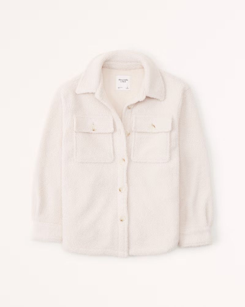 Women's Sherpa Shirt Jacket | Women's Tops | Abercrombie.com | Abercrombie & Fitch (US)