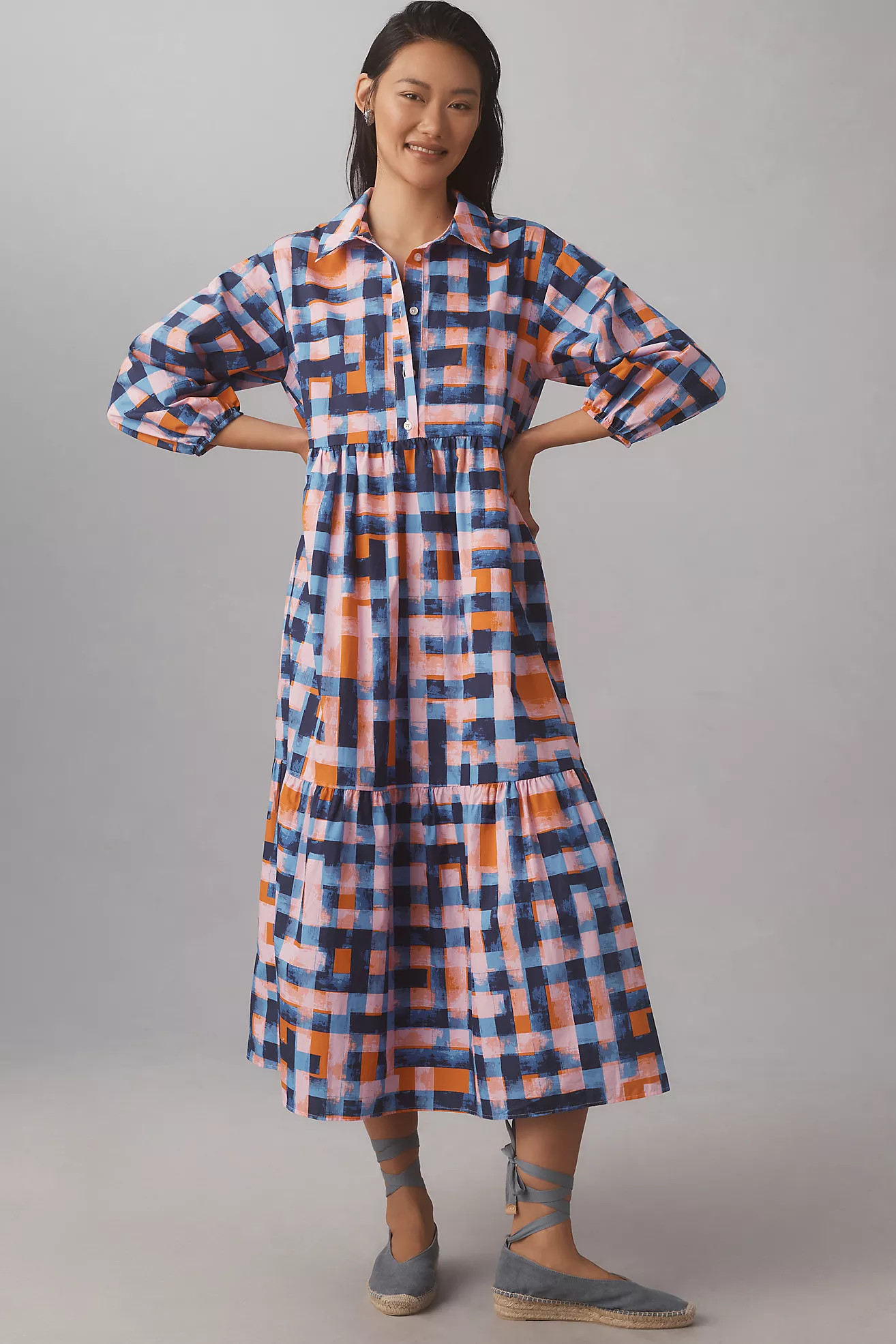 The Bettina Tiered Shirt Dress by Maeve | Anthropologie (US)