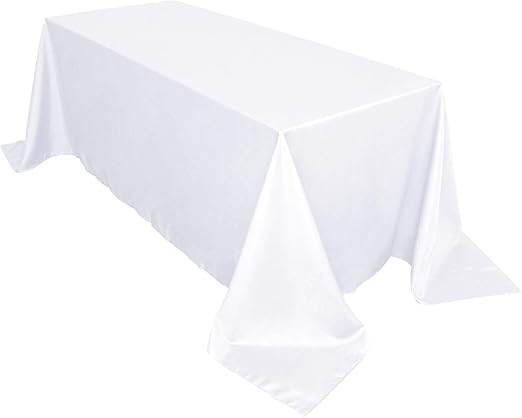 Efavormart 90x132 White Wholesale Rectangle Polyester Rectangle Tablecloth Linen Wedding Party Re... | Amazon (US)