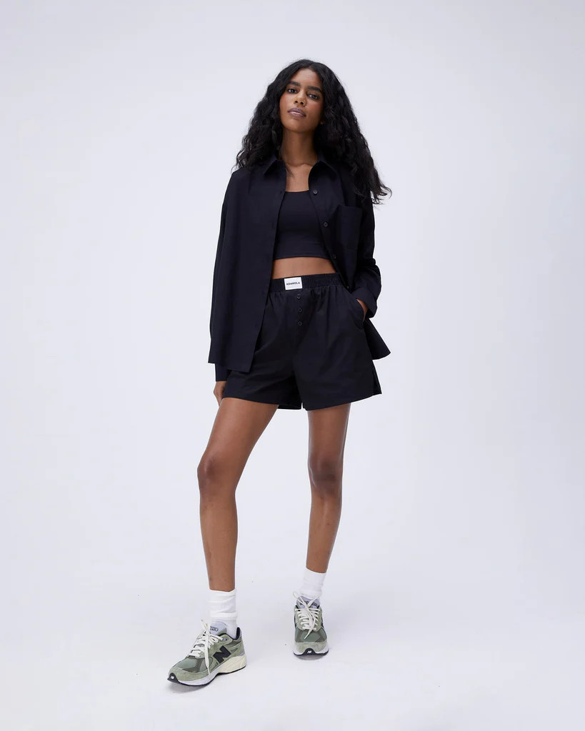 Poplin Boxer Shorts - Black | Adanola UK