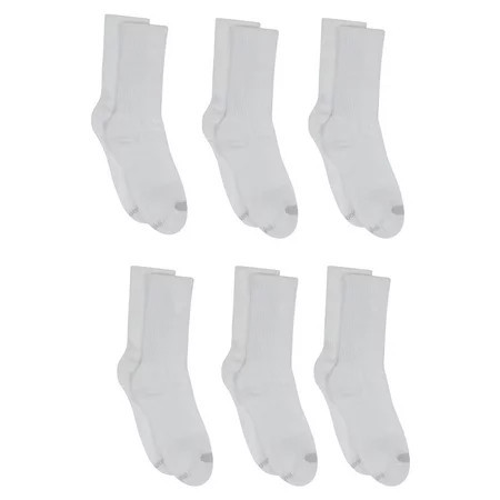 Hanes Women s Crew Socks 6-Pack Value Cool Comfort Ext Sizes 8-12 Cushioned | Walmart (US)