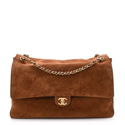 Suede Calfskin Souplissimo Maxi Flap Camel | FASHIONPHILE (US)