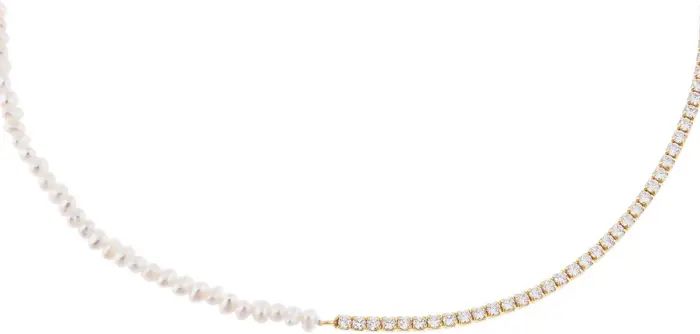 Adina's Jewels Freshwater Pearl Tennis Necklace | Nordstrom | Nordstrom