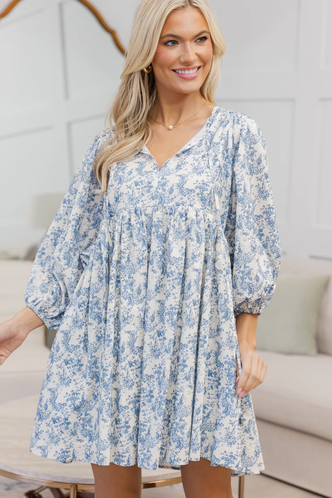 NURSING COLLECTION: It's All True Blue Toile Dress | The Mint Julep Boutique