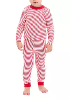 PAJAMARAMA Toddler Red Stripe Pajama Set | Belk
