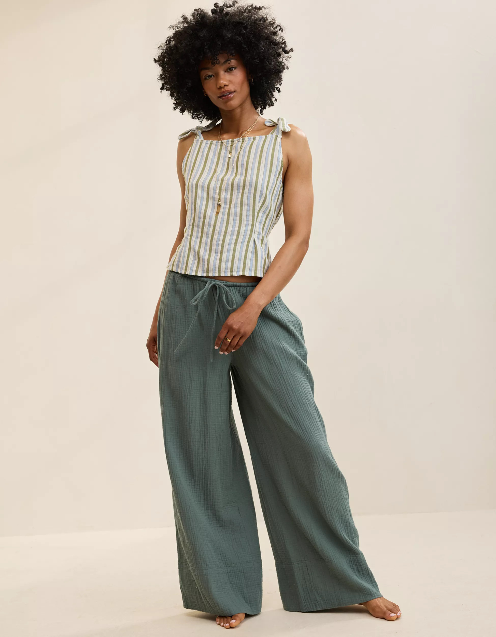 Aerie Day-Off Shoulder Tie Top | Aerie