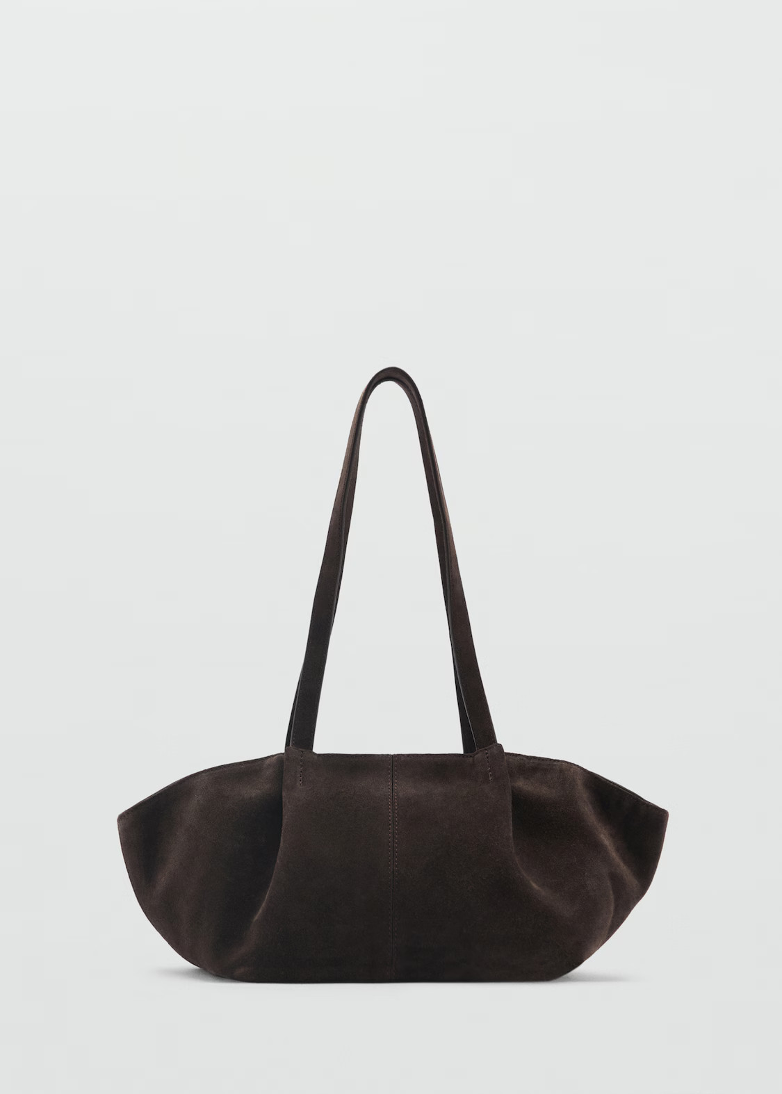 Double handle suede leather bag - Women | MANGO United Kingdom | MANGO (UK)