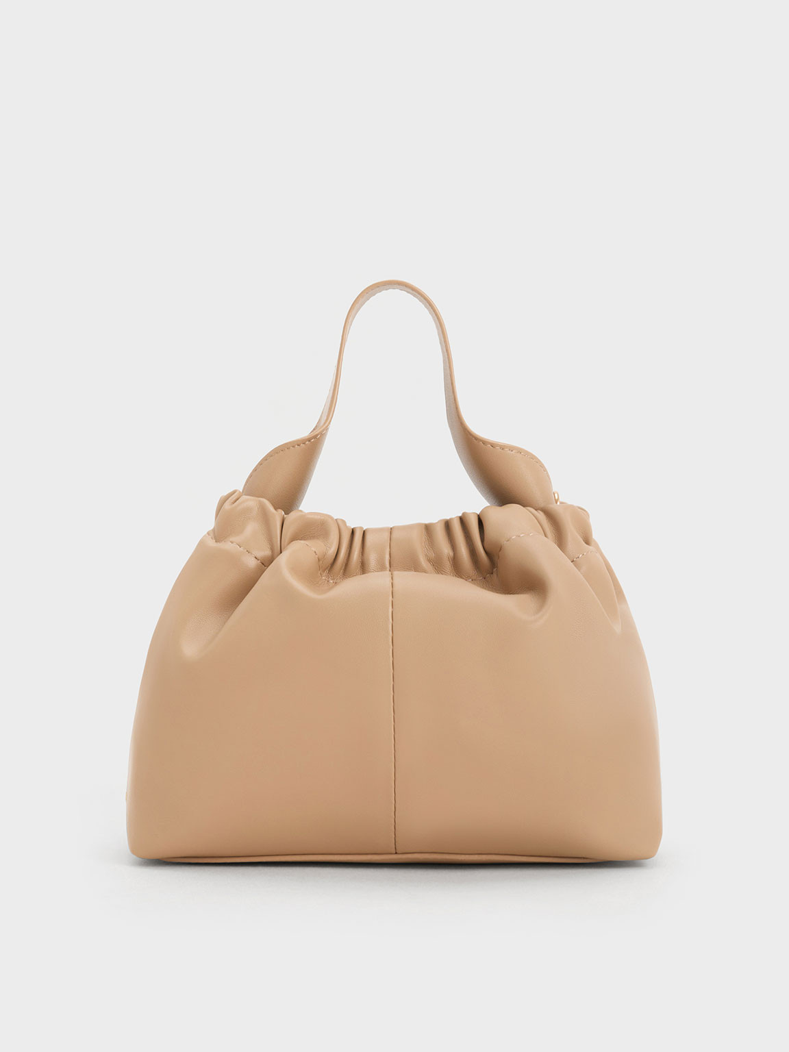 Ally Ruched Slouchy Chain-Handle Bag
 - Sand | Charles & Keith UK